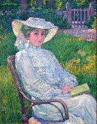 Lady in White - Portrait of Mrs. Theo Van Rysselberghe Theo Van Rysselberghe